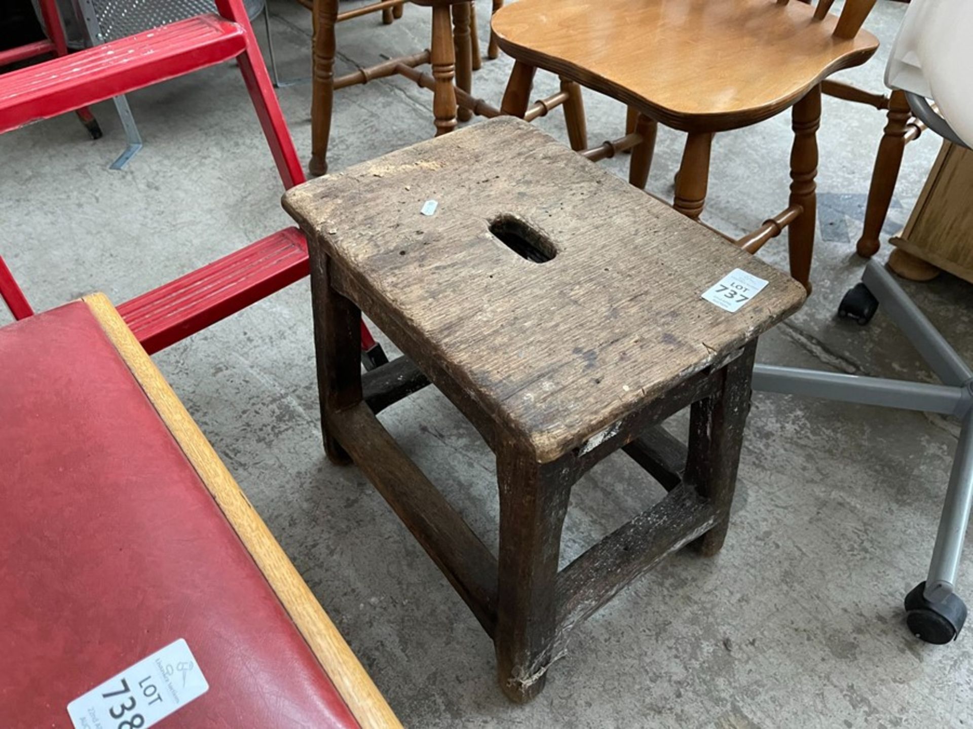 VINTAGE WOODEN STOOL