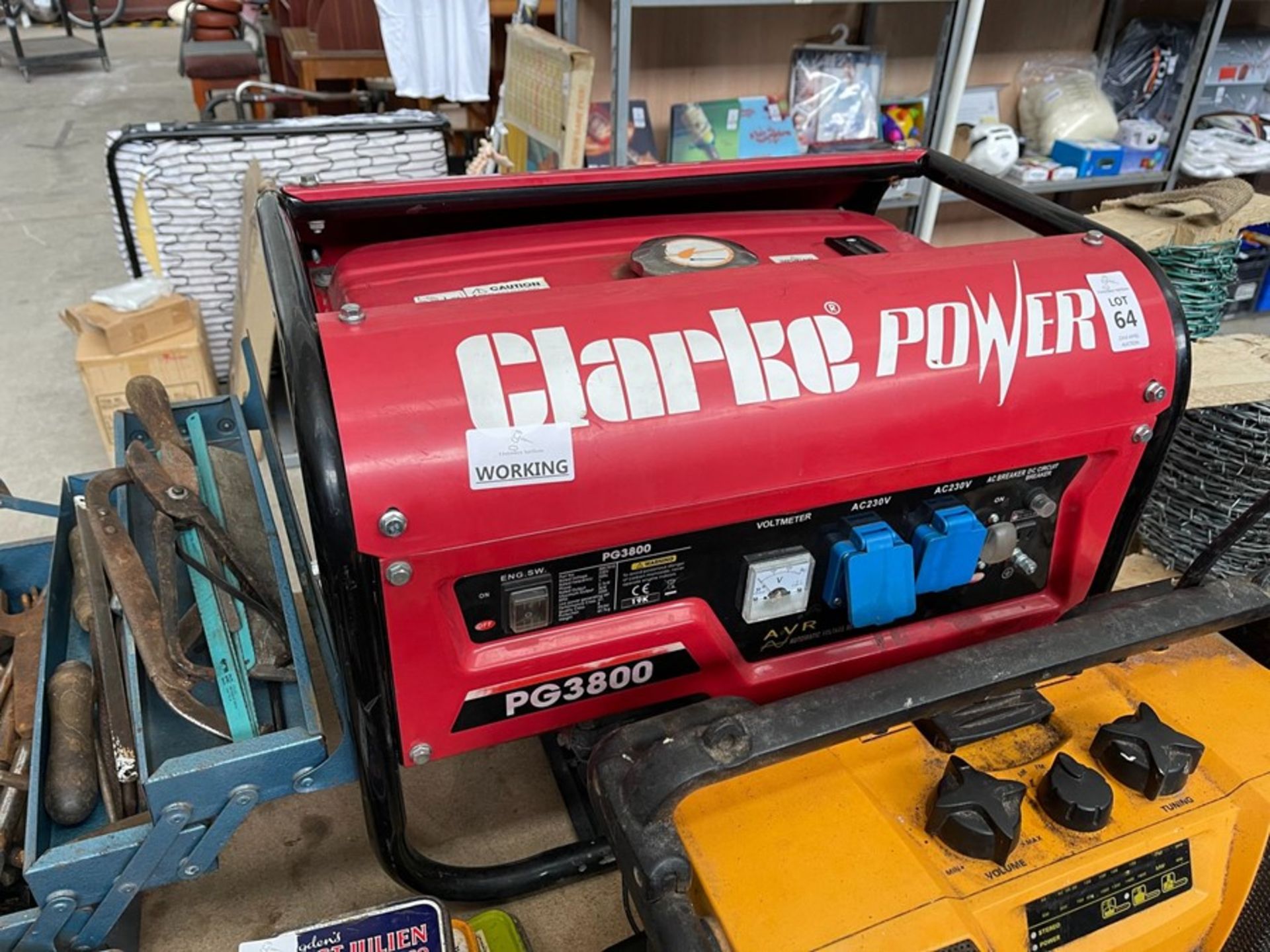 CLARKE POWER PG3800 PETROL GENERATOR (WORKING)