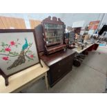 VINTAGE 4-DRAWER DRESSING TABLE WITH 2-DRAWER MIRROR