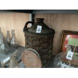 LARGE FLAGON IN WICKER CARRIER