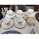 13X ASSORTED PEARL EFFECT DELPH INC. PARTIAL TEA SET