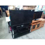 PHILIPS 42” FLATSCREEN TV WITH BLACK GLASS TV STAND