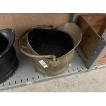 OLD BRASS COAL BUCKET