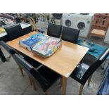 PINE DINING TABLE & 6X CHAIRS