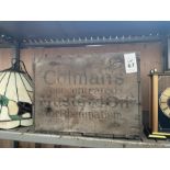 OLD WOODEN CRATE INSCRIBED COLMAN'S CONCENTRATED MUSTARD OIL