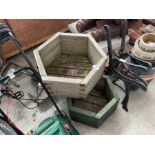 3X LARGE WOODEN PLANTERS