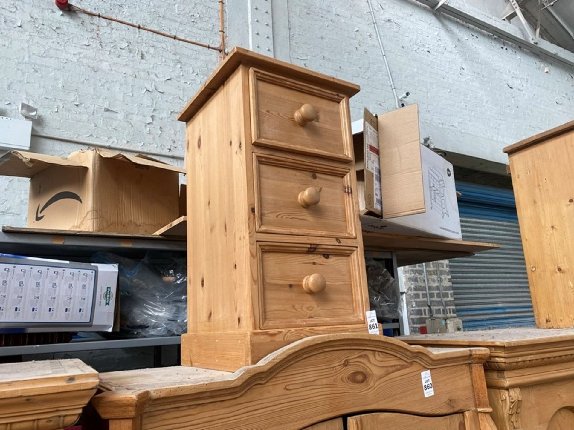 SOLID PINE 3 DRAWER LOCKER