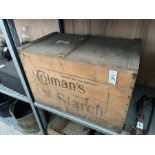 LARGE OLD WOODEN CRATE WITH LID INSCRIBED COLMAN'S STARCH