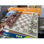 AFRICAN SOAP STONE CHESS SET