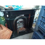 BLACK MARBLE FIREPLACE WITH SURROUND (COST £3000 NEW)