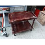 MAHOGANY INLAID DRINKS TROLLEY