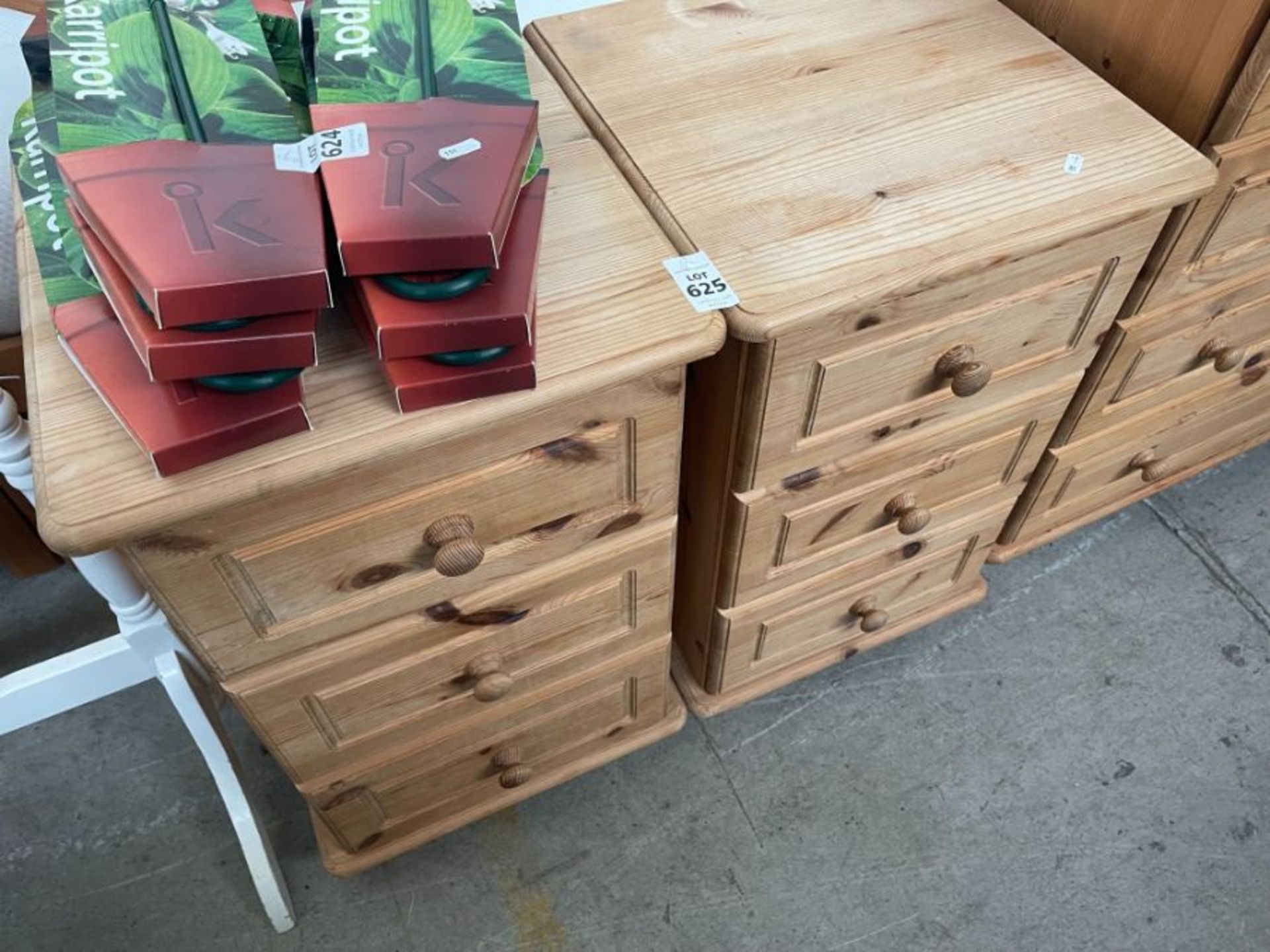 2X PINE 3-DRAWER LOCKERS