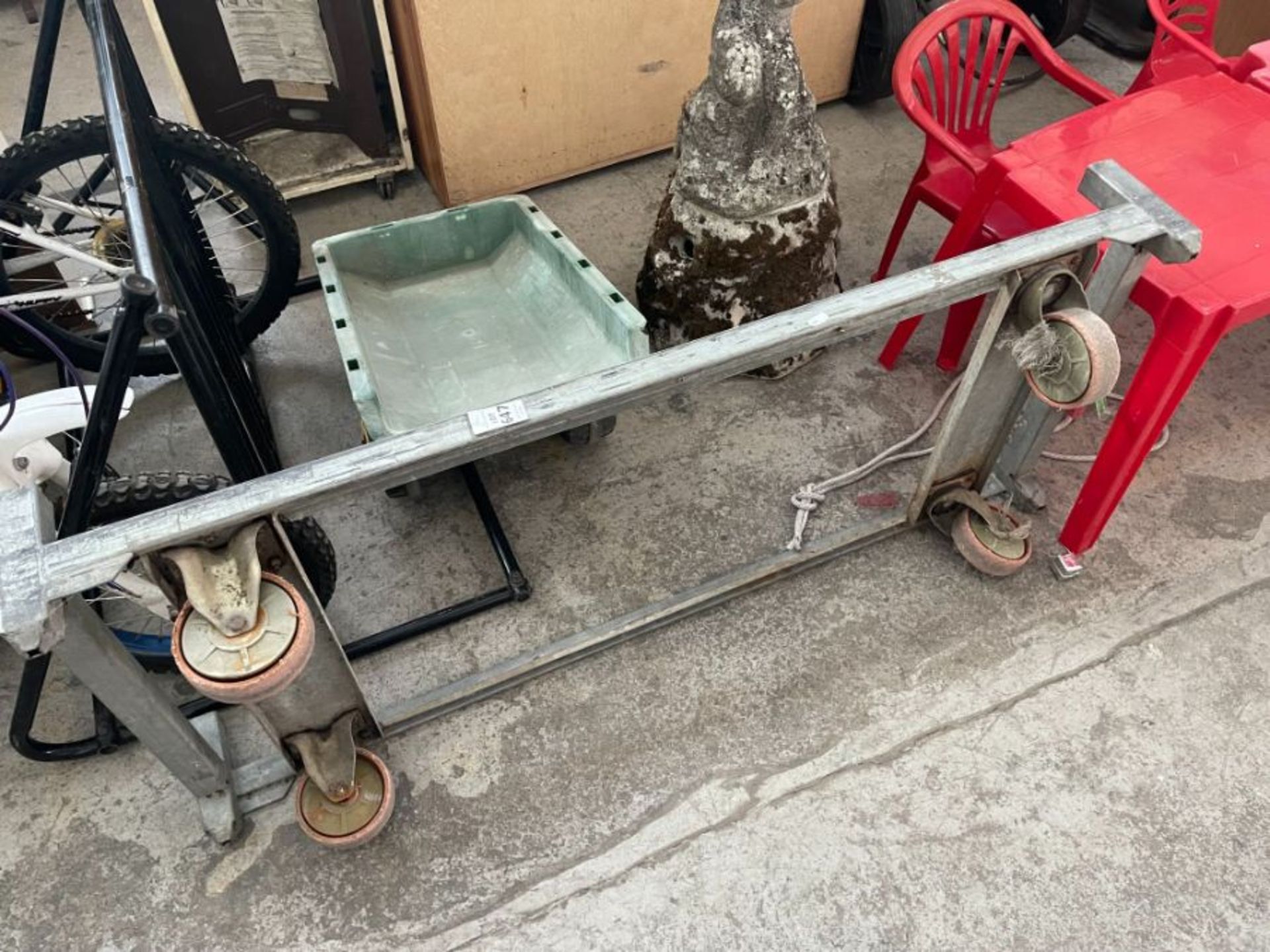 LARGE GALVANISED WHEEL TROLLEY