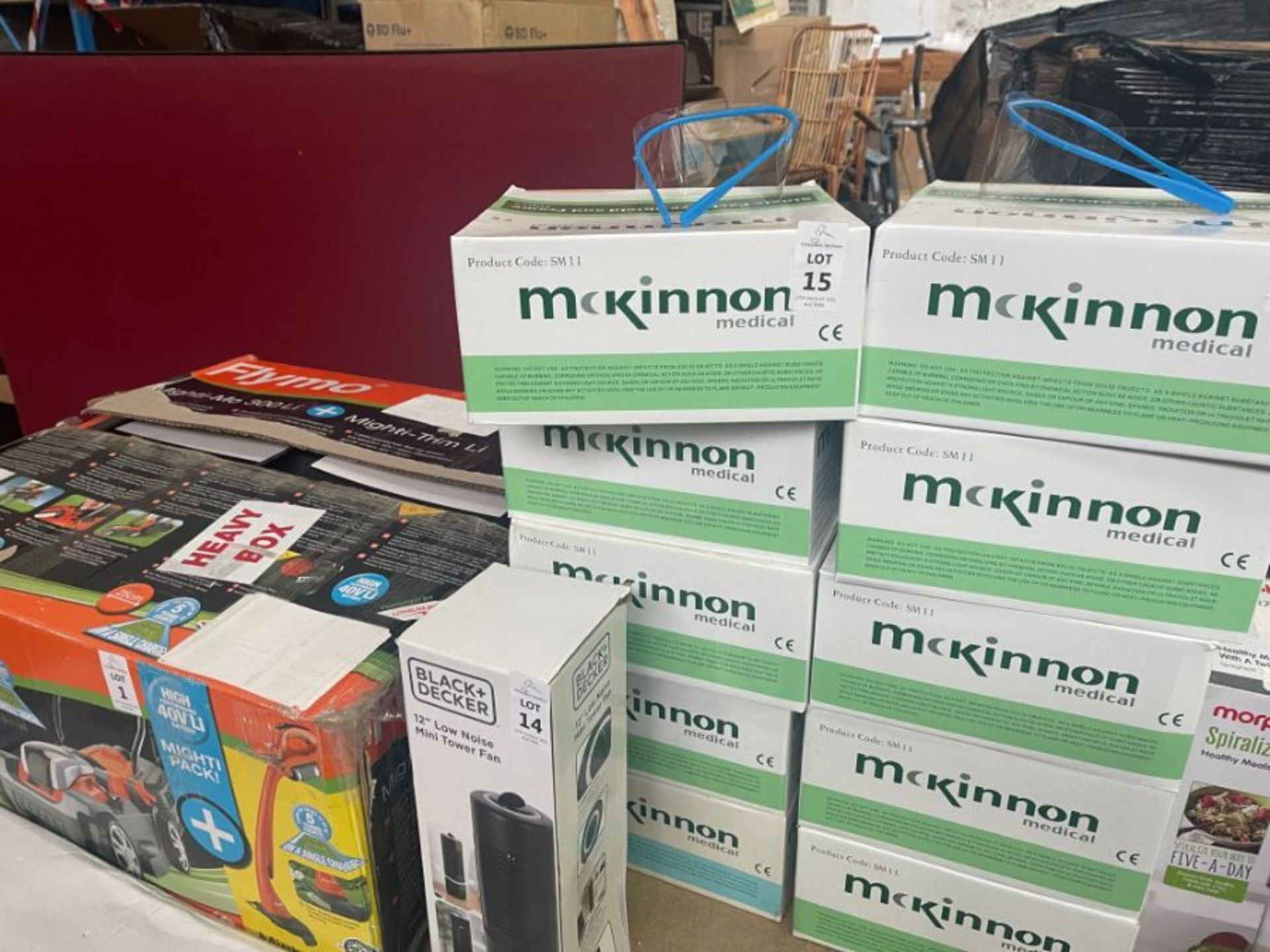 5X BOXES OF 50X MCKINNON MEDICAL GOGGLES