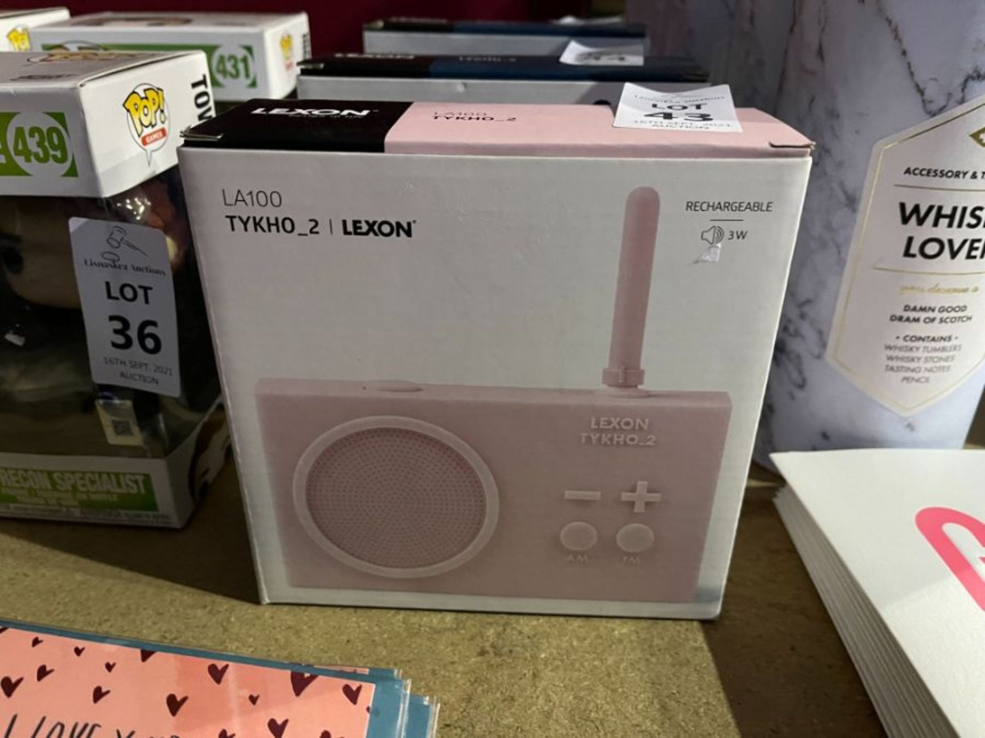 LEXON LA100 TYKHO_2 RECHARGEABLE RADIO - PINK RRP £59 (NEW)