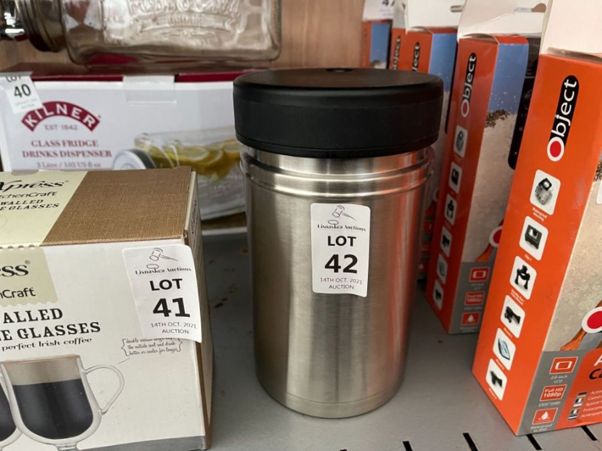 ISOSTEEL THERMAL CANISTER WITH SMALL CONTAINERS INSIDE