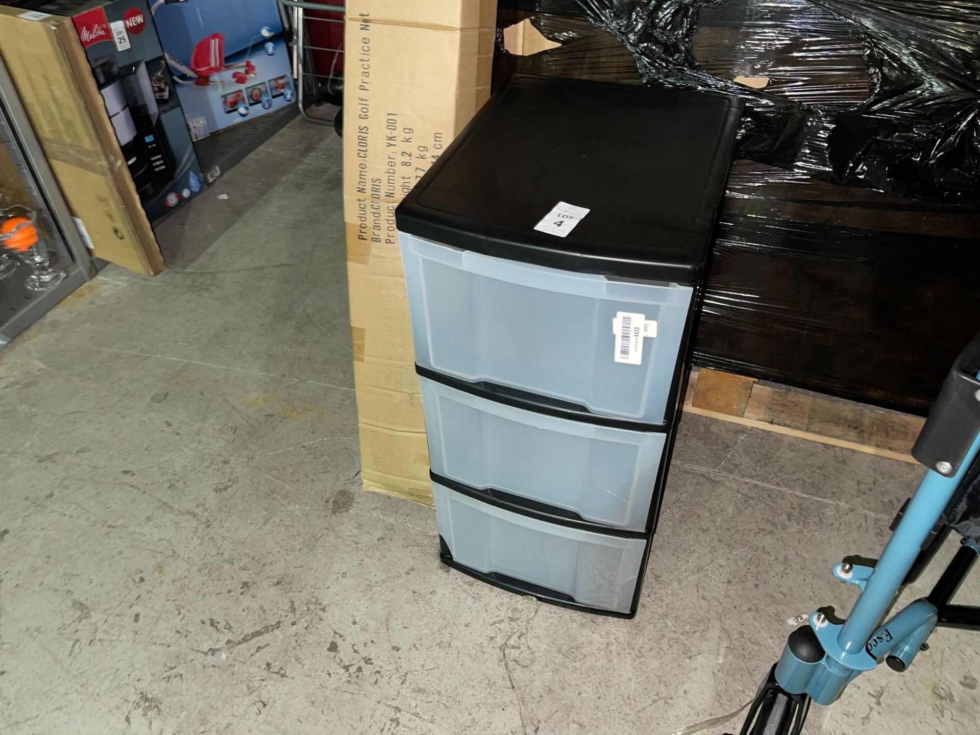 3-DRAWER PLASTIC STORAGE UNIT