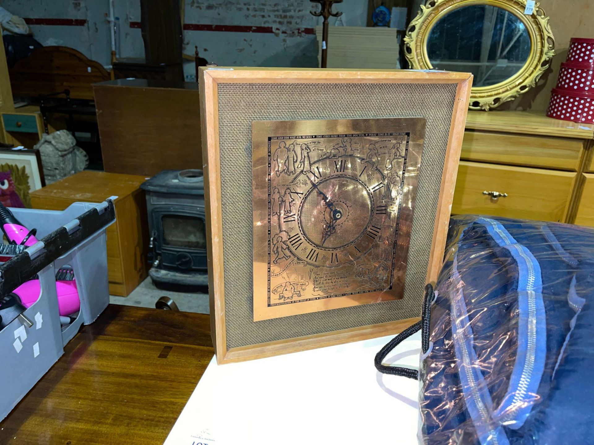 COPPER FACED MANTLE CLOCK