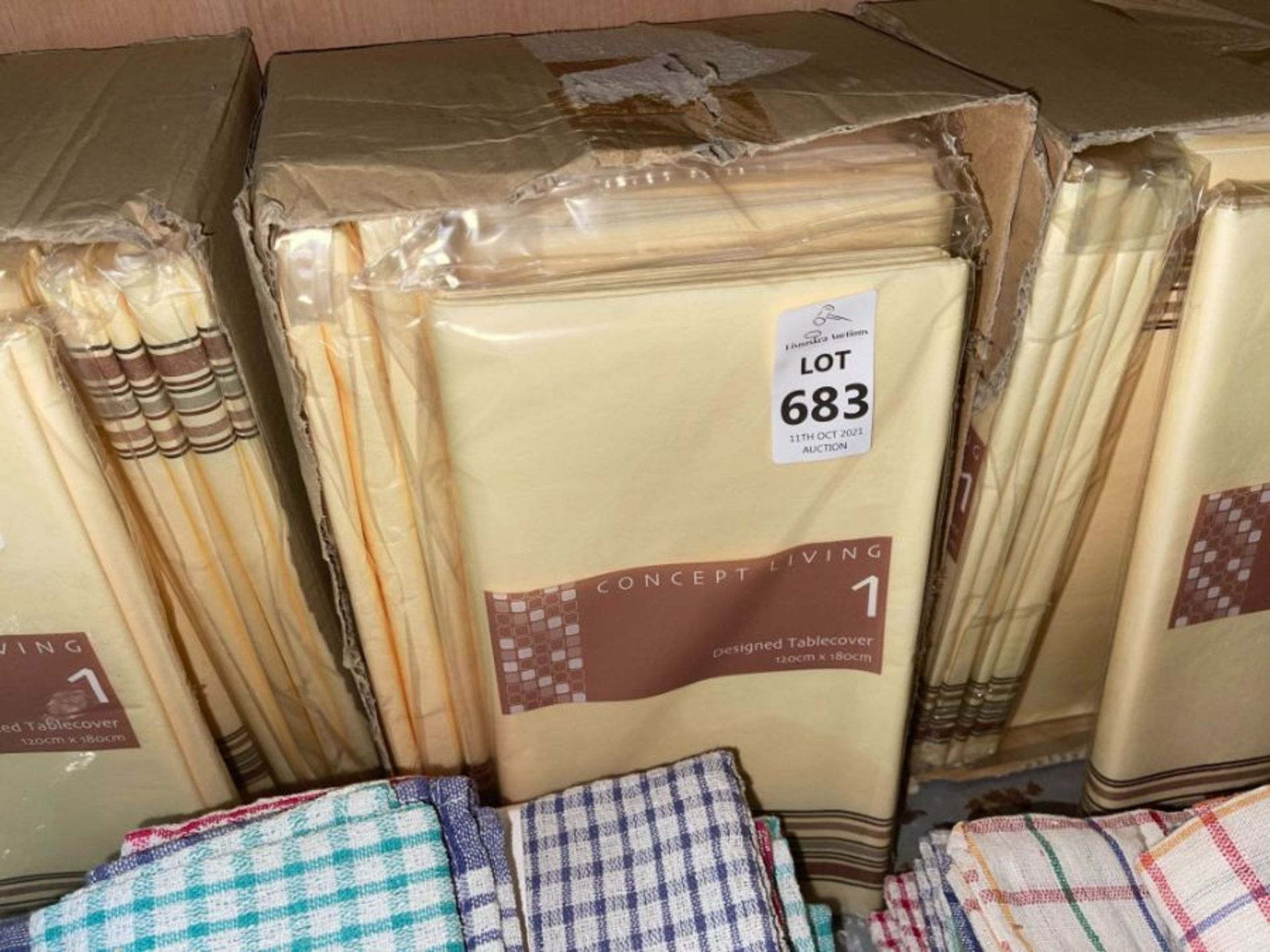 BOX OF DISPOSABLE TABLE CLOTHS