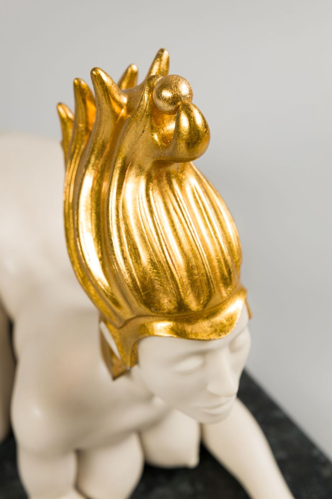 Viennese Sphinx Polymeric art casting, partly gilded on granite-pedestal Signed and numbered: 9/ - Image 12 of 12