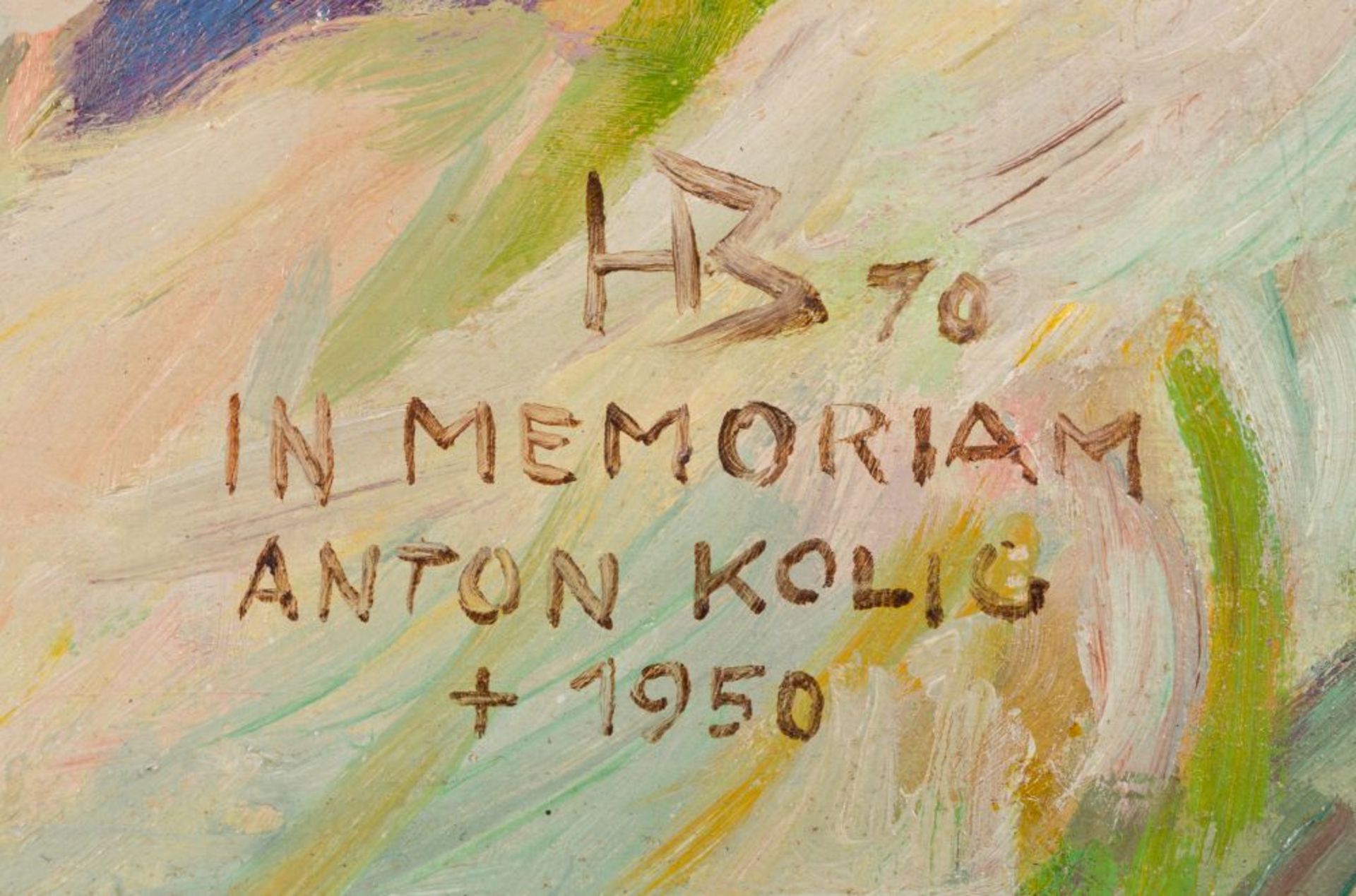 In Memoriam Anton Kolig ⴕ1950, 1970 Oil on plate Monogrammed, dated and titled lower right 23,6 x - Image 3 of 4