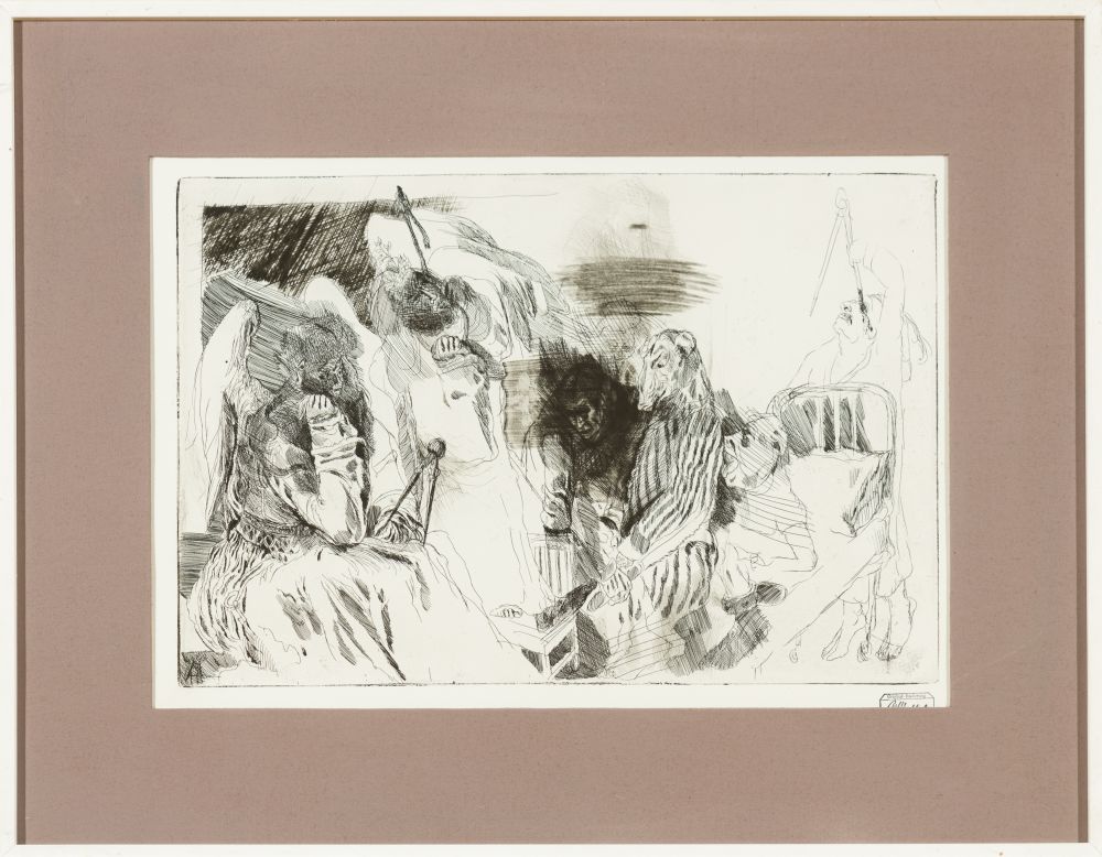 Untitled Etching Signature stamp lower right Plate Size: 13 x 19,3 in framed - Image 2 of 5