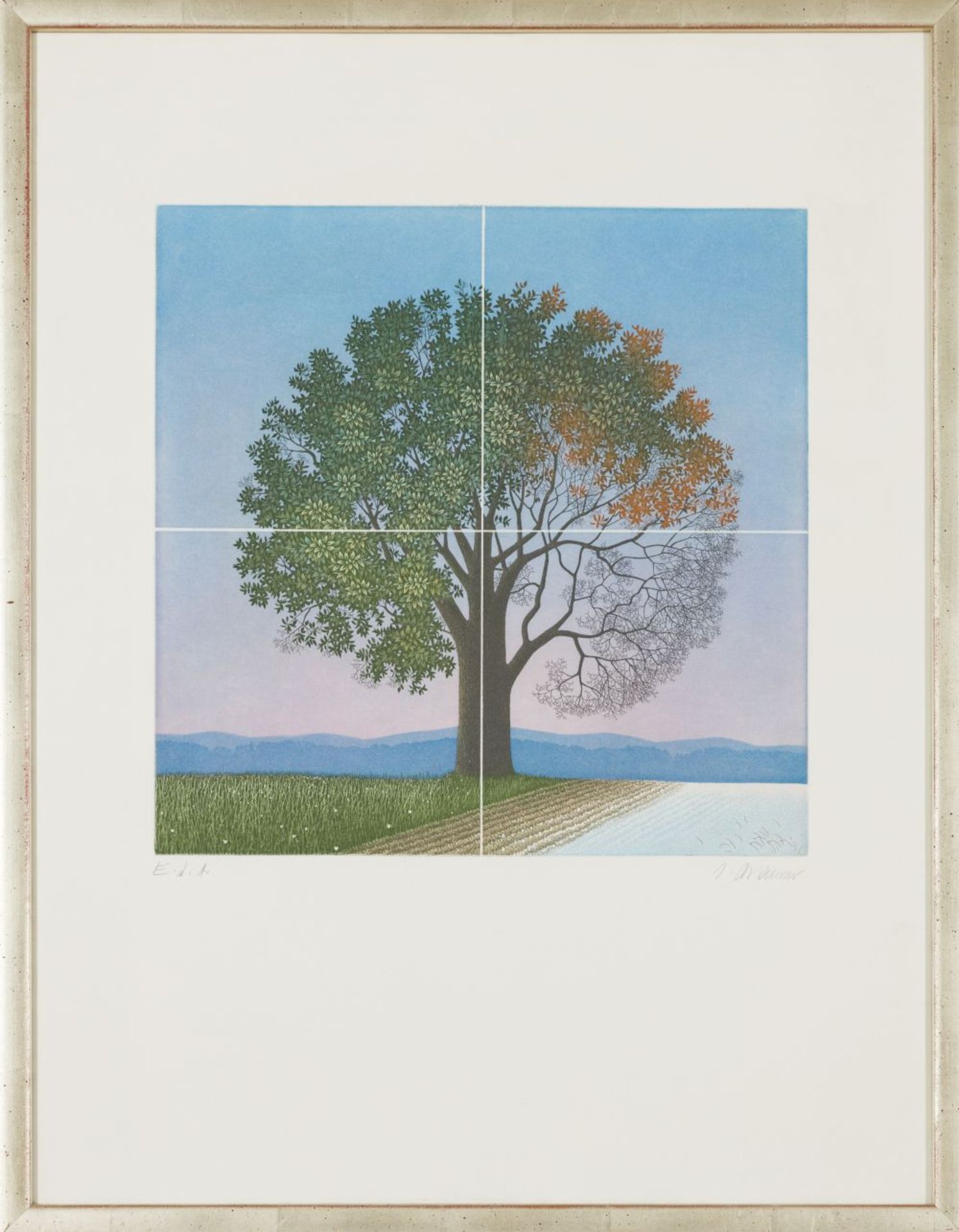 Four Seasons Colored aquatint etching Signed lower right, E.D.A. lower left Sheet Size: ca. 24,8 x - Image 2 of 5