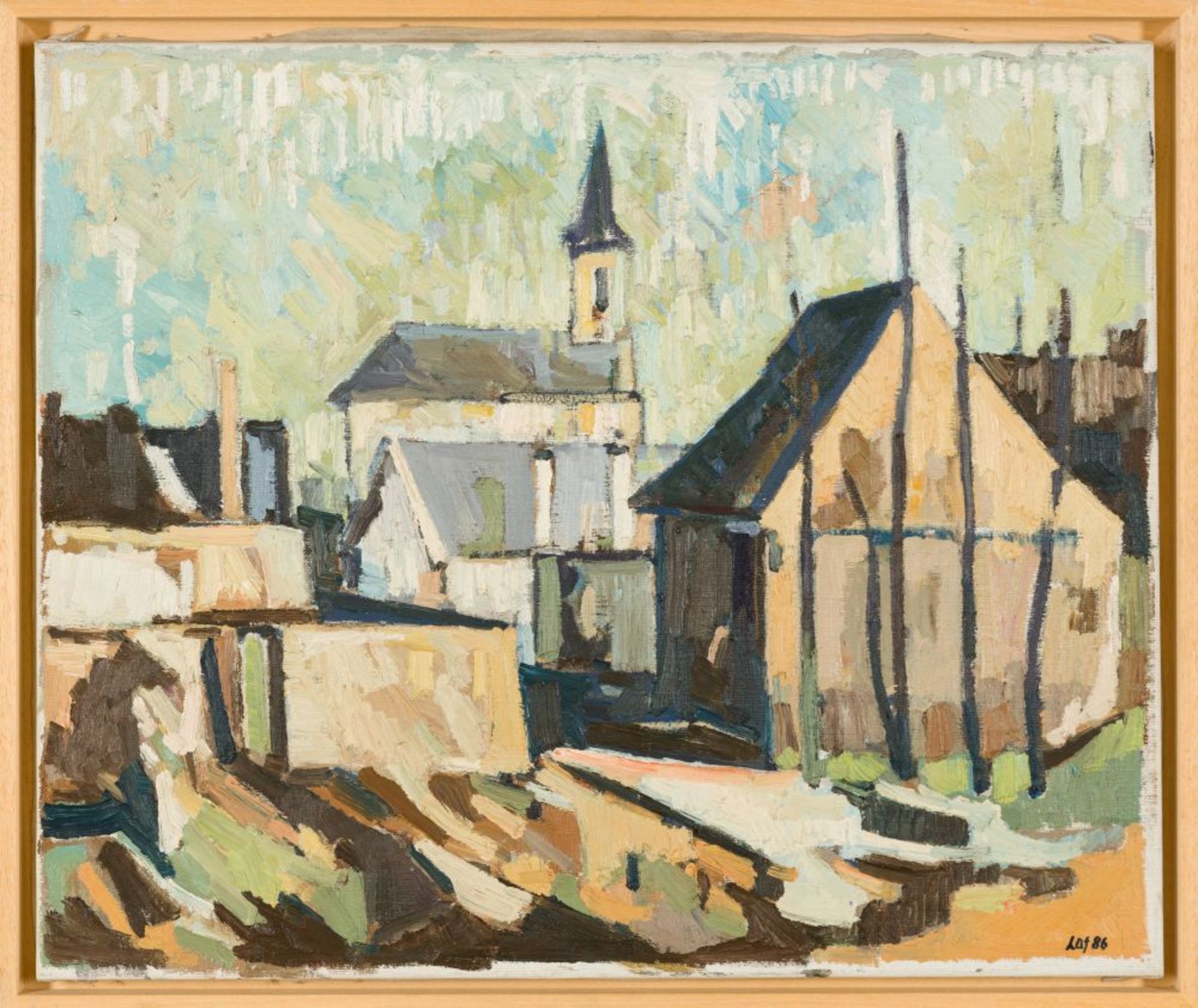 Schönfeld, 1986 Oil on Canvas Signed and dated lower right and verso dated and numbered: 86/03 19, - Image 2 of 5