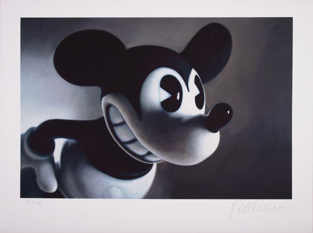 Mouse (Midnight Mickey - schwarz) Fine Art Print on Velin Signed lower right, numbered lower left: