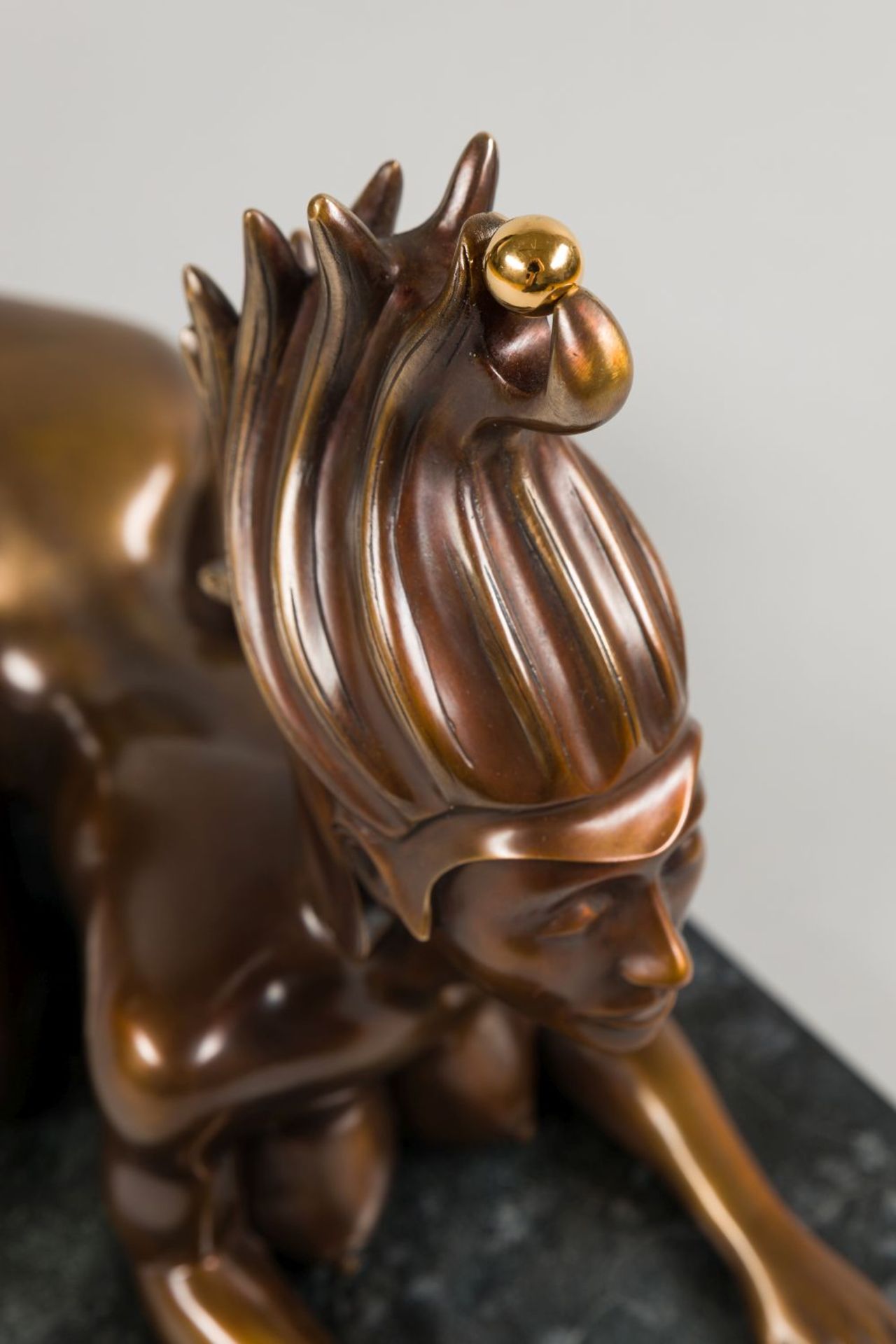 Viennese Sphinx Bronze on granite-pedestal Signed and numbered: 32/500 12,6 x 7,9 in - Image 3 of 11