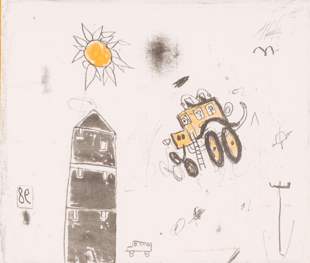 Memory of Bischoffshausen, 1989 Lithography in two colors Signed, dated and tilted lower right 16,