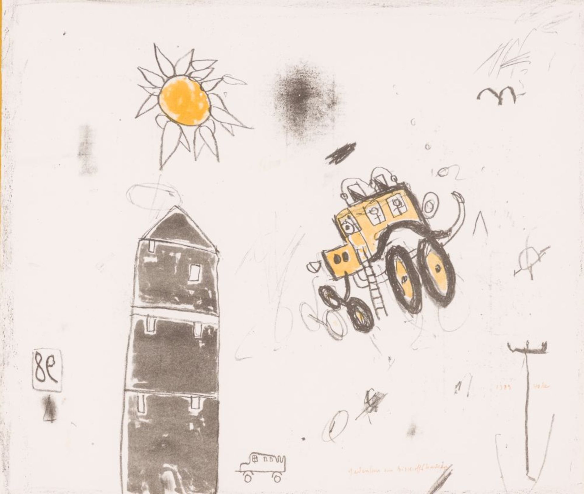 Memory of Bischoffshausen, 1989 Lithography in two colors Signed, dated and tilted lower right 16,