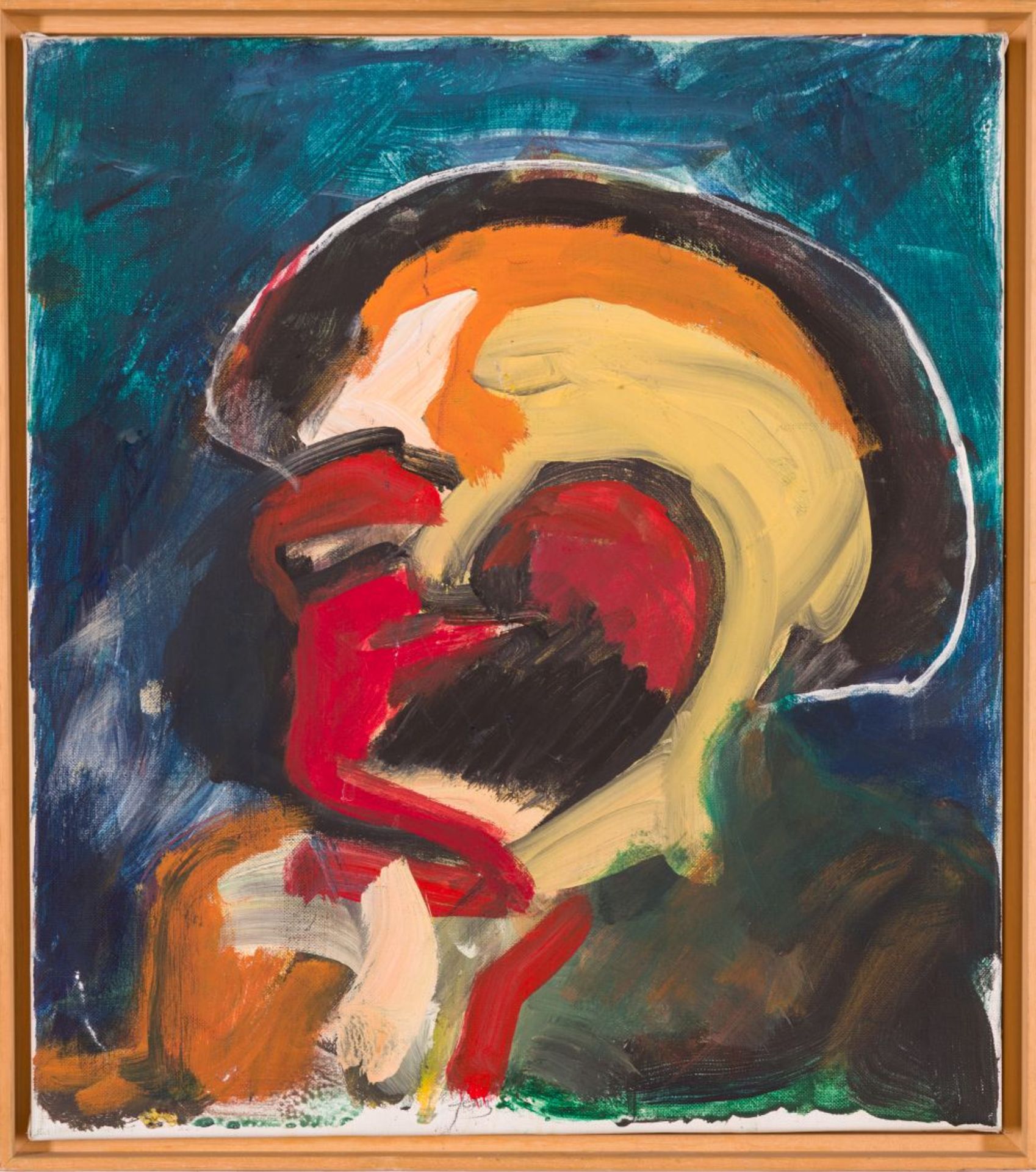 Head, 1990 Acrylic on canvas Signed in the lower center 17,5 x 15,7 in framed Wir danken Herrn - Image 2 of 4