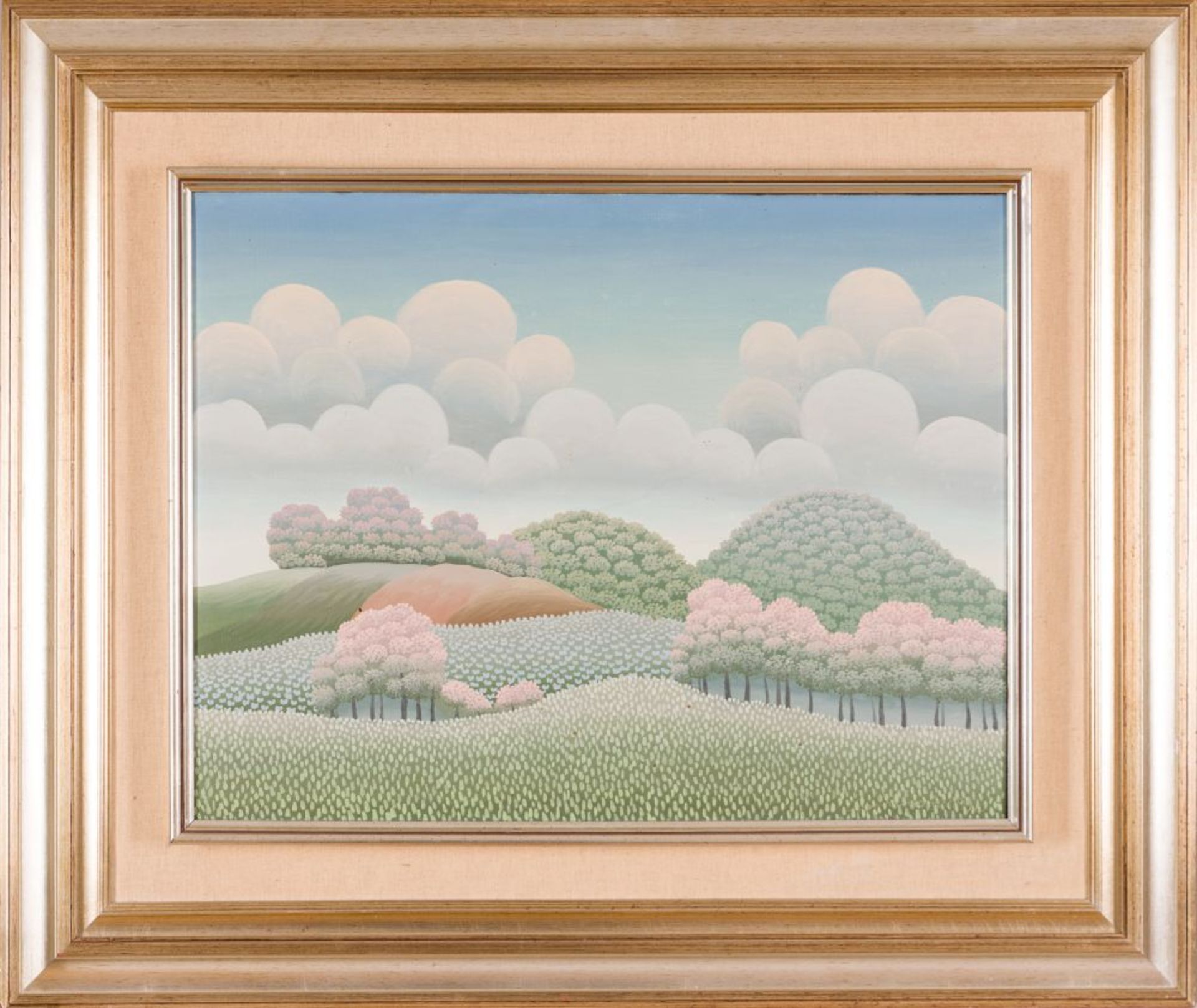 Hilly Landscape, 1992 Oil on canvas Signed and dated lower right 20,1 x 26 in framed - Image 2 of 4