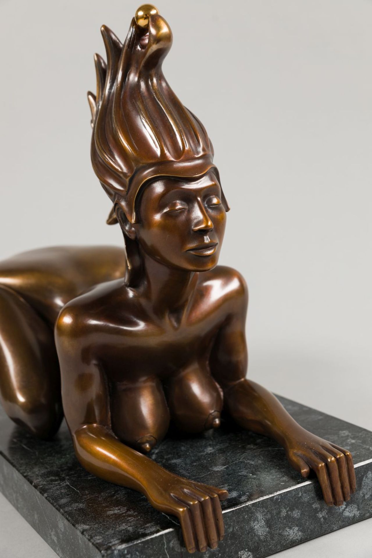 Viennese Sphinx Bronze on granite-pedestal Signed and numbered: 32/500 12,6 x 7,9 in - Image 4 of 11