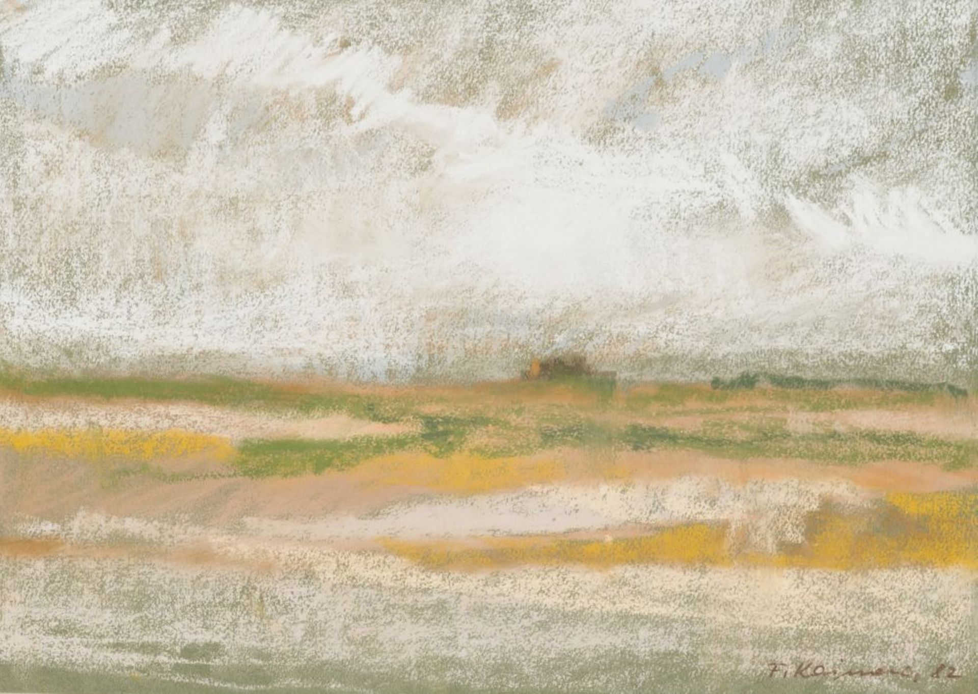 Wide Landscape, 1982 Pastel chalk on paper Signed and dated lower right Passepartout Outcut