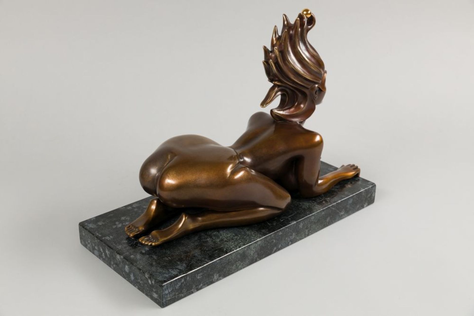 Viennese Sphinx Bronze on granite-pedestal Signed and numbered: 32/500 12,6 x 7,9 in - Image 6 of 11