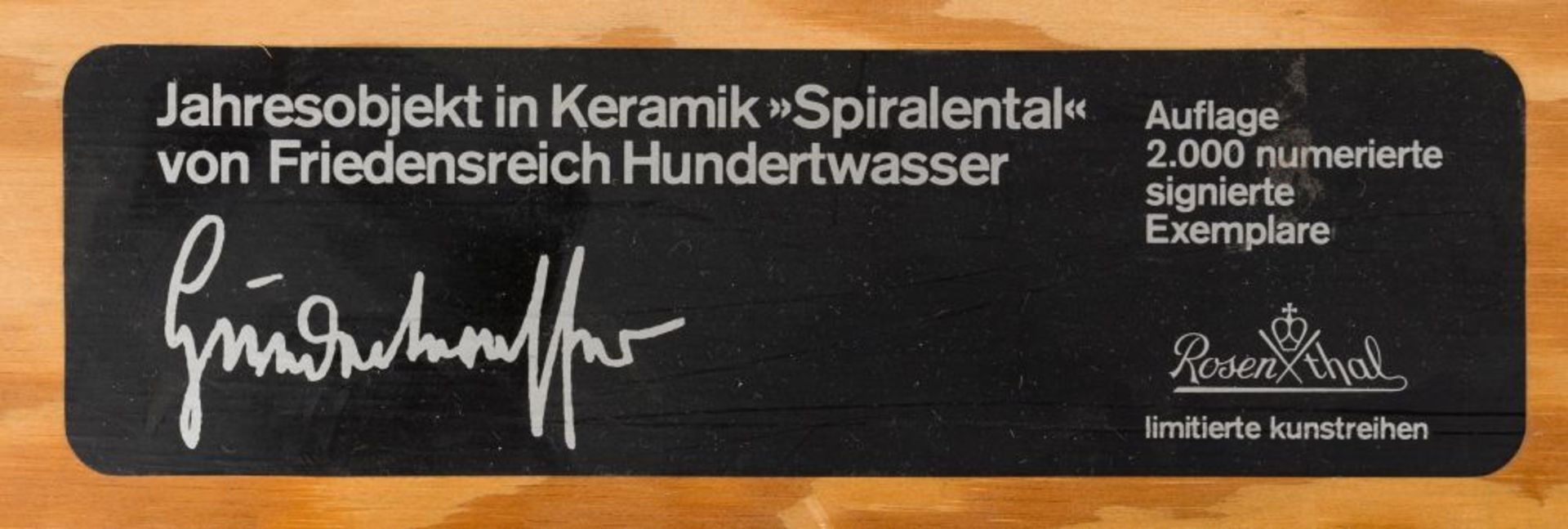 Spiralental, 1983 Ceramics Signed, dated, titled and numbered on the bottom: 634/2000 ca. 14,2 x - Image 4 of 12