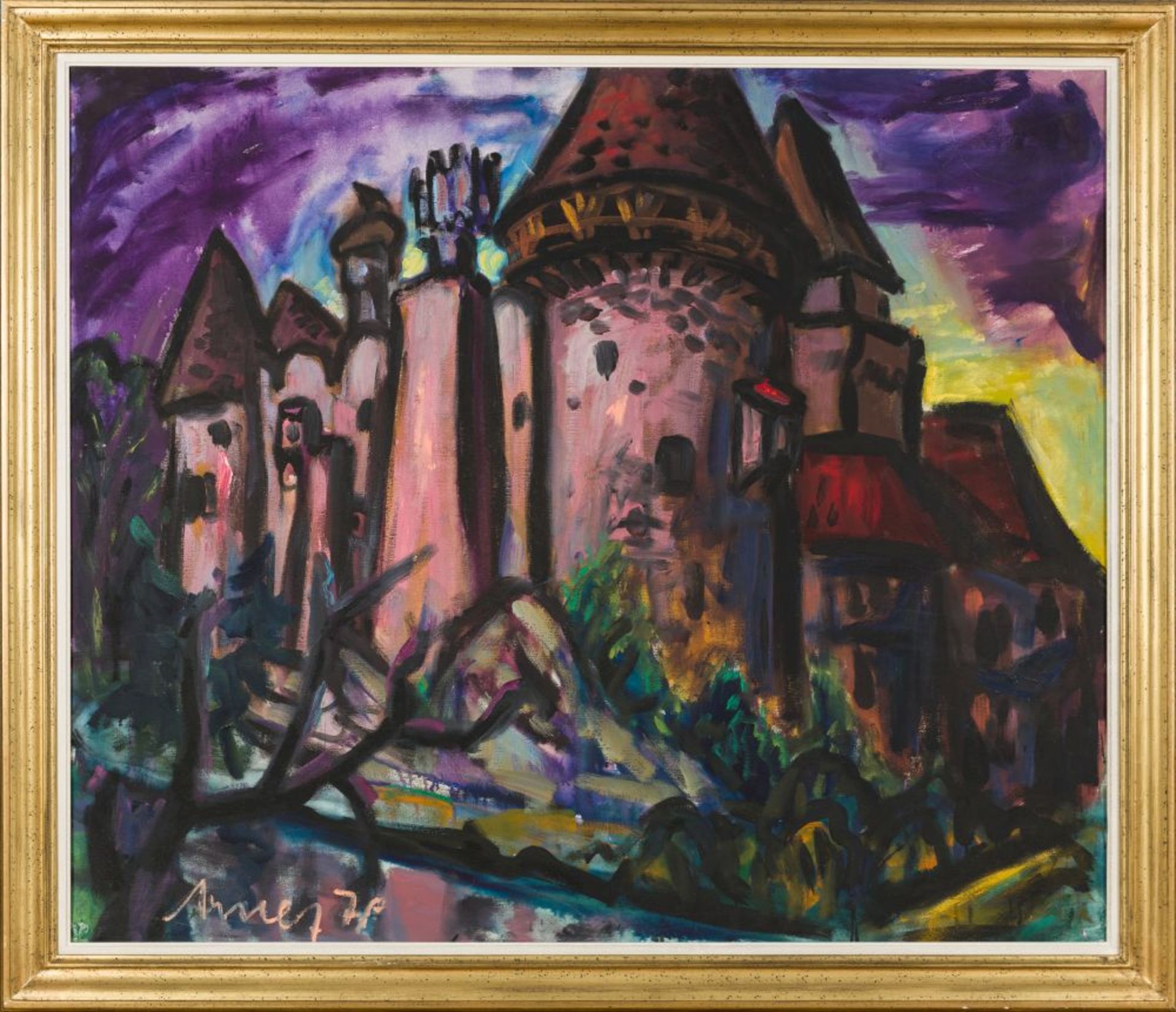 Heidenreichstein Castle (Lower Austria), 1979 Oil on canvas Signed and dated lower left 43,3 x 51, - Image 2 of 4