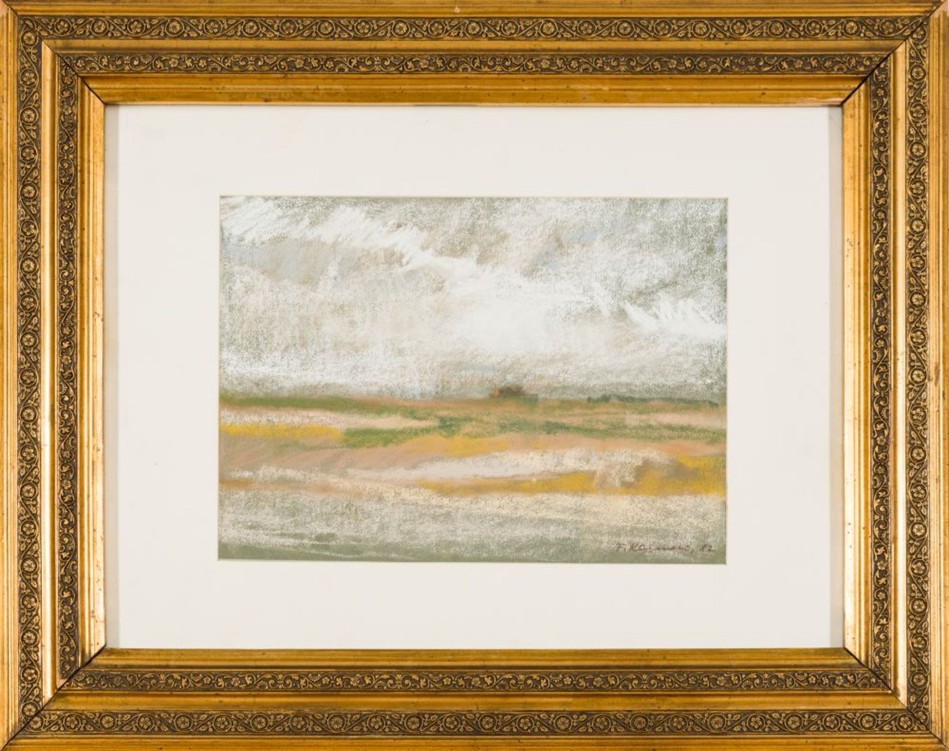 Wide Landscape, 1982 Pastel chalk on paper Signed and dated lower right Passepartout Outcut - Image 2 of 4