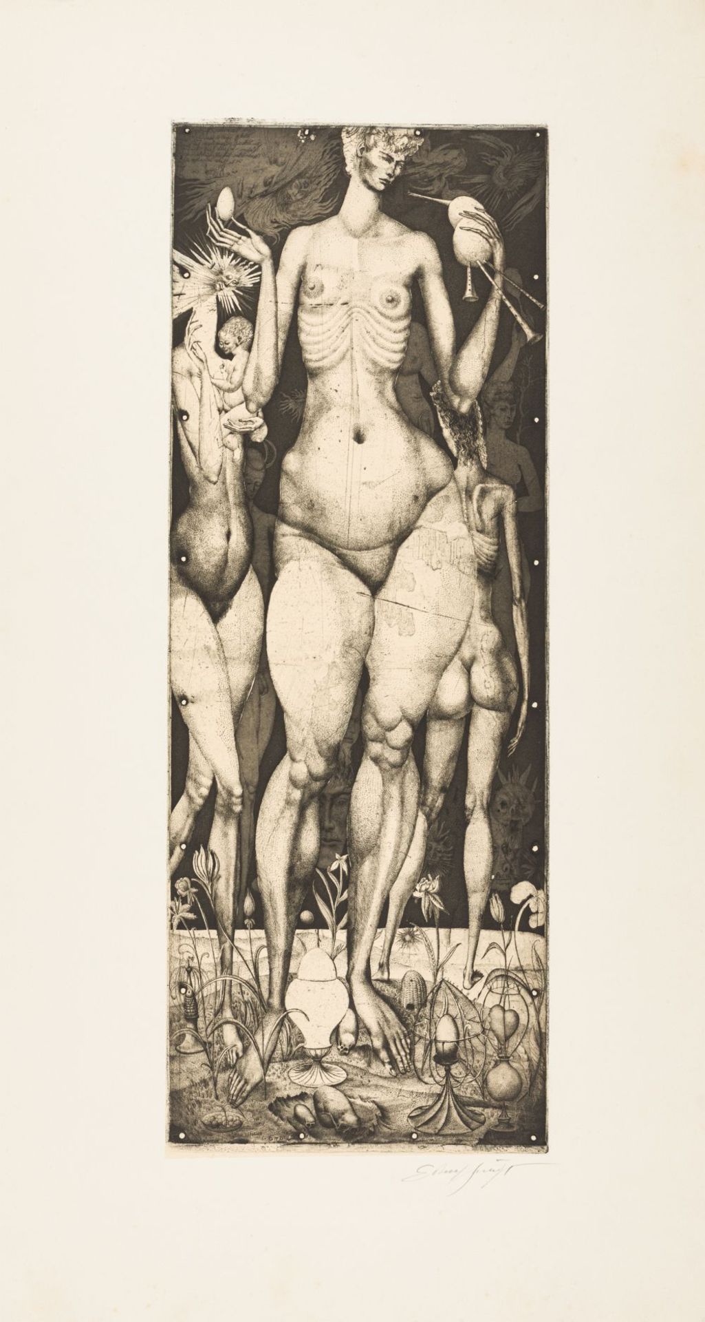 Maypicture, 1949 Etching Signed lower right as well as in the Plate Sheet Size: 37,3 x 20,4 in / - Image 2 of 3