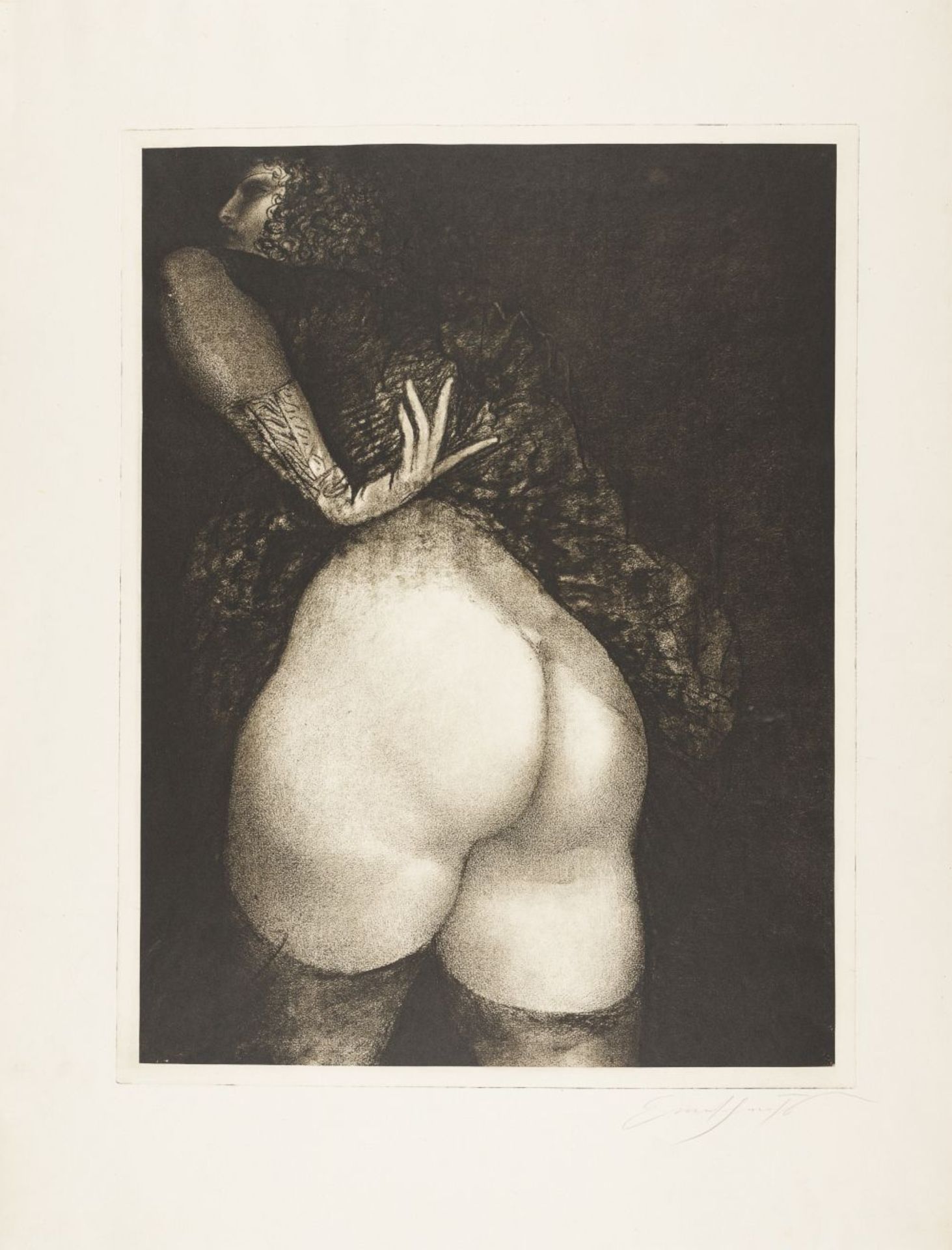 Untitled Etching Signed lower right Sheet Size: 35,6 x 27,2 in / Plate Size: 26,7 x 20,6 in - Image 2 of 3