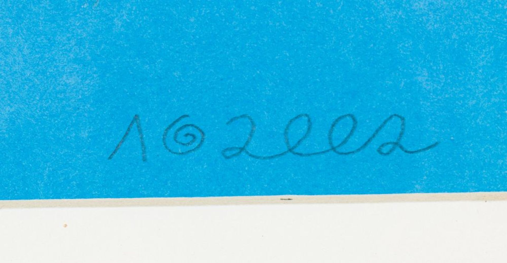 Untitled, 2002 Pencil on blue Paper Monogrammed and dates lower right Passepartout Outcut - Image 4 of 4