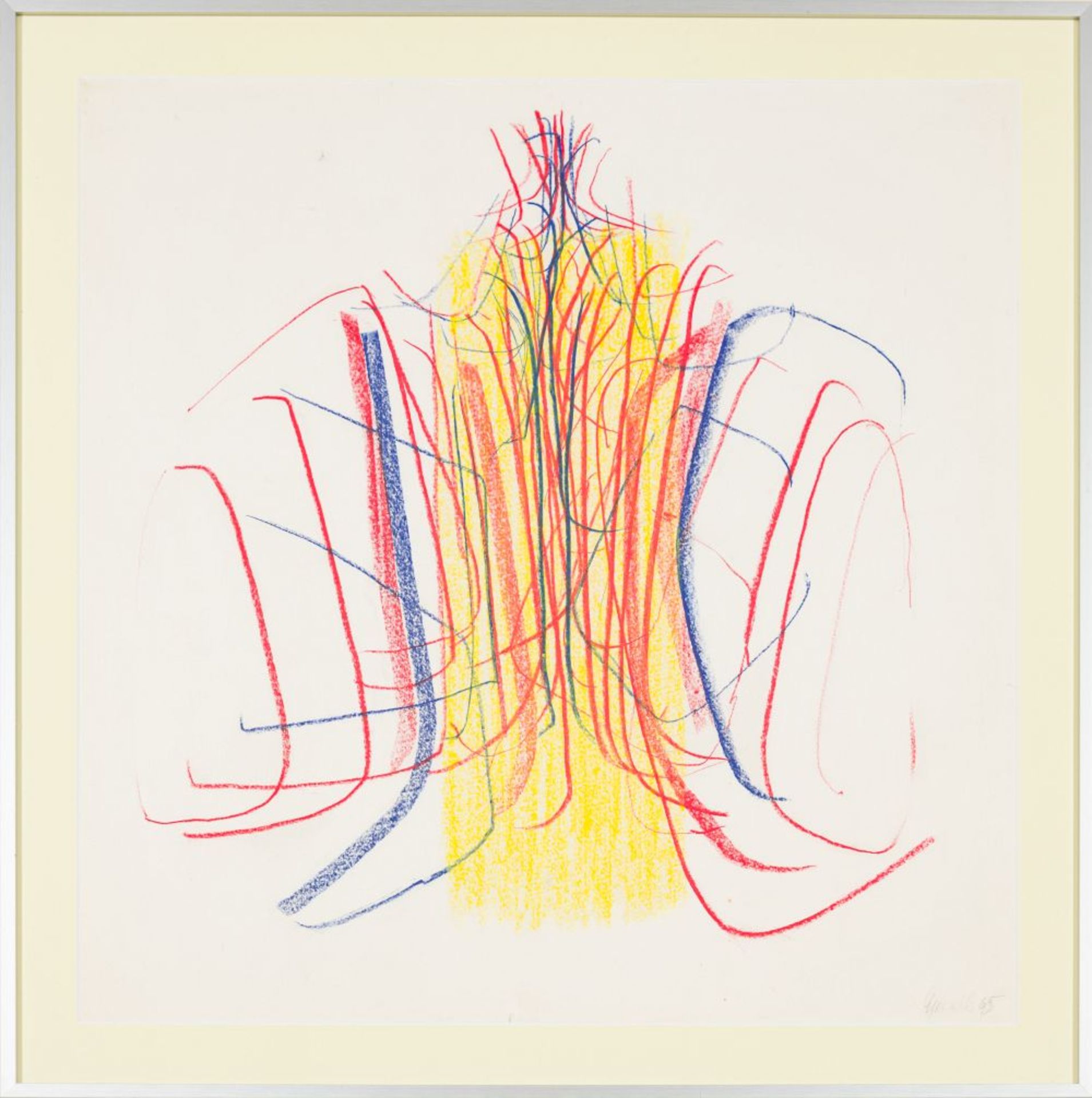 Sketch to walkable Room, 1965 Oil Pastels on Paper Signed and dated lower right, as well as Verso - Image 2 of 5