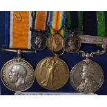 BWM & Victory Medal (G-7084 Pte C W Williams R.W.Kent), IGS GV with Afghanistan N.W.F.1919 clasp (