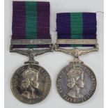 GSM QE2 with Malaya clasp (4145992 A.C.I. D J Laing RAF). With GSM QE2 with Cyprus clasp (23443391