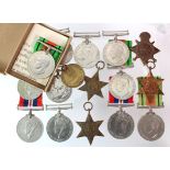 British medals - Defence Medal x5, War Medal x6, 1939-45 Star x2, Africa Star x1, 1915 Star to
