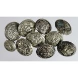 London Scottish Volunteers, Victorian white metal buttons (10) - 8 large, 1 medium and 1 small.