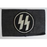 German SS armband, unusual, probably for wear in Civilian / Gestapo attire or at Funerals.