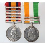 QSA with bars CC/TH/OFS/RoL/Tran named to (29357 Gnr A Chapman 4th M.B.RGA), with KSA and bars